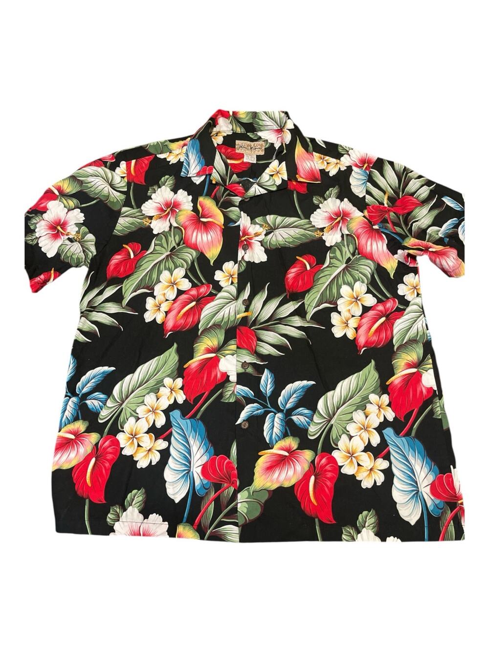 Vtg Blue Hawaii Shirt/Button-Men Sz XL-Black/Tropical-Aloha-EUC-
1146